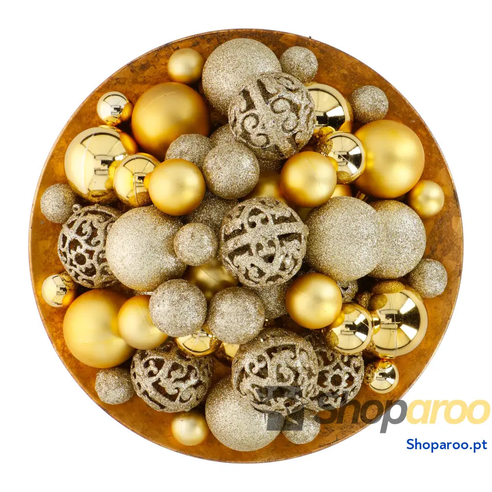 Bolas decorativas de Natal bronze Giftsome conjunto 101 peças