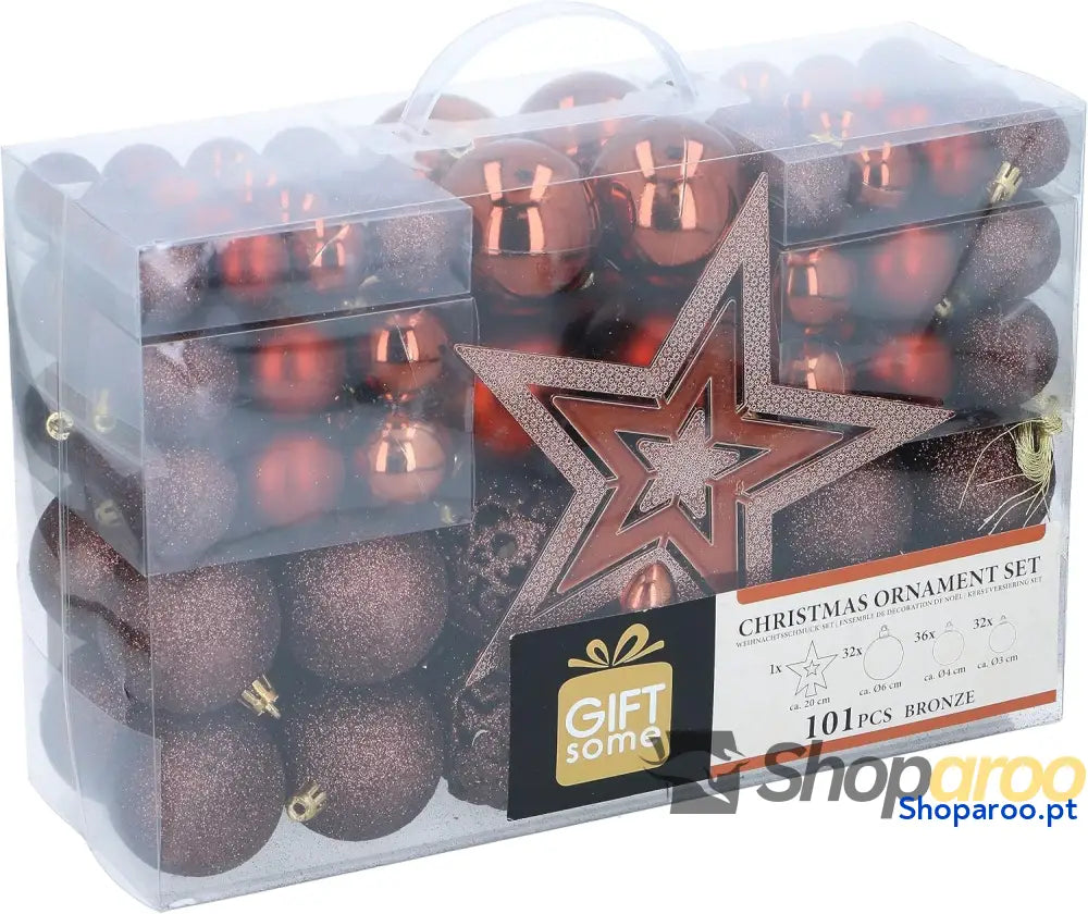 Bolas decorativas de Natal bronze Giftsome conjunto 101 peças