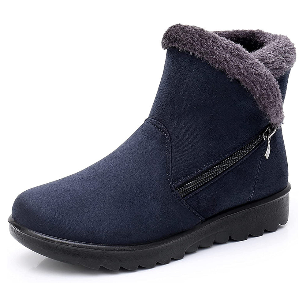Sapatos de tecido quente para mulheres, botas de neve para idosos