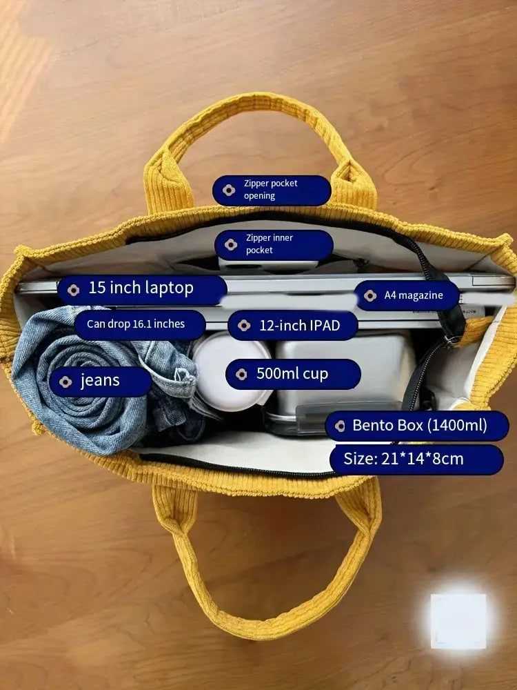 Bolsa de ombro senhora em bombazine grosso com vários bolsos para o outono e inverno bolsa simples estudantes lazer