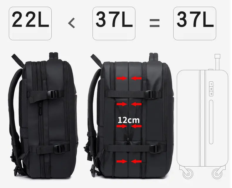 Mochila para homem para estudantes universitários, mochila para computador, grande capacidade, para viagens de negócios, impermeável e expansível