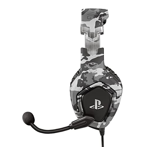 Auscultadores Trust Gaming para PS4 e PS5 GXT 488 Force, headset oficial licenciado para PlayStation, microfone dobrável, colunas ativas de 50 mm, cabo de nylon entrançado de 1,2 m, preto
