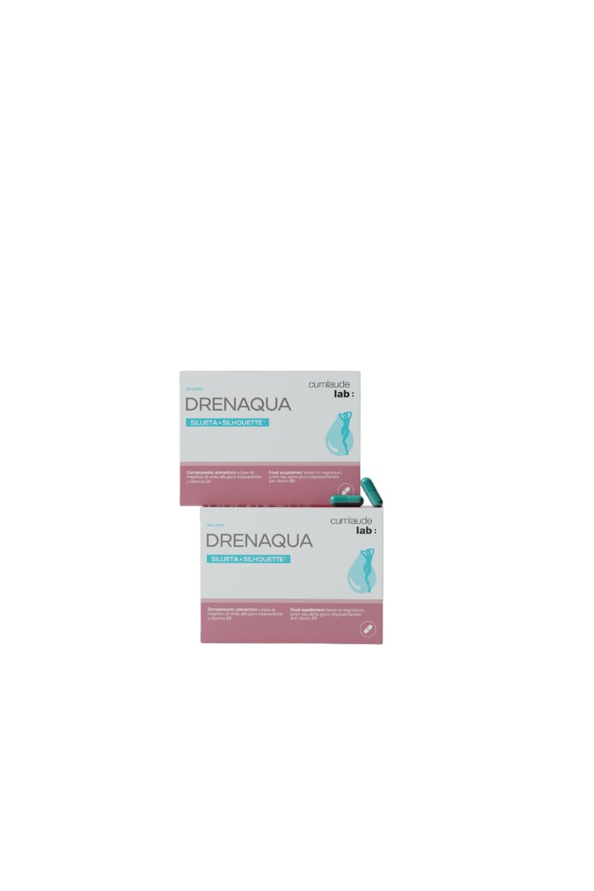 Cumlaude Lab - Drenaqua Plus+, complemento alimentar, ajuda à drenagem e retenção de líquidos, com chá verde, ibisco, pré-biótico, cardo mariano, magnésio e vitamina, sabor ananás e manga - 14 Sticks