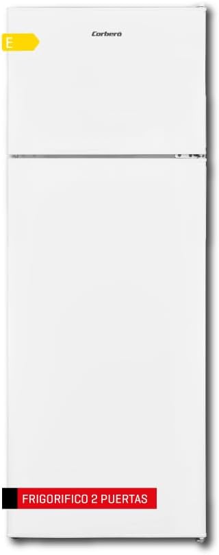 Corbero - Frigorífico 2P CF2PV21324W | Capacidad 212L | Blanco | Luz Interior, Crisper, Balcones Ajustables, Descongelación Manual, Estantes de Cristal, Huevera, Cubiteras | Eficiencia Energética E