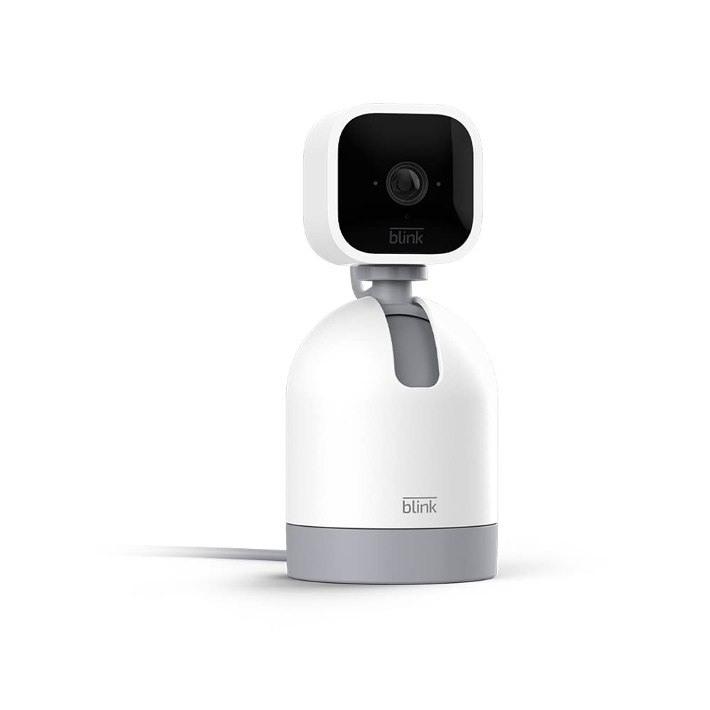 Blink Mini Pan-Tilt Cámara | Cámara de seguridad inteligente orientable, interior, con enchufe, audio bidireccional, vídeo HD y detección de movimiento, compatible con Alexa (blanca)
