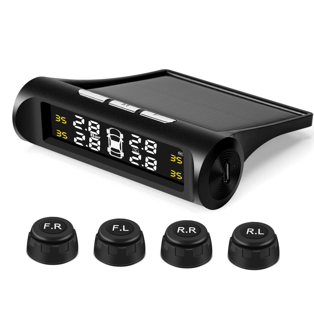 Sistema de monitorização da pressão dos pneus TPMS para automóvel inteligente Sistema de monitorização da pressão dos pneus com energia solar TMPS dig