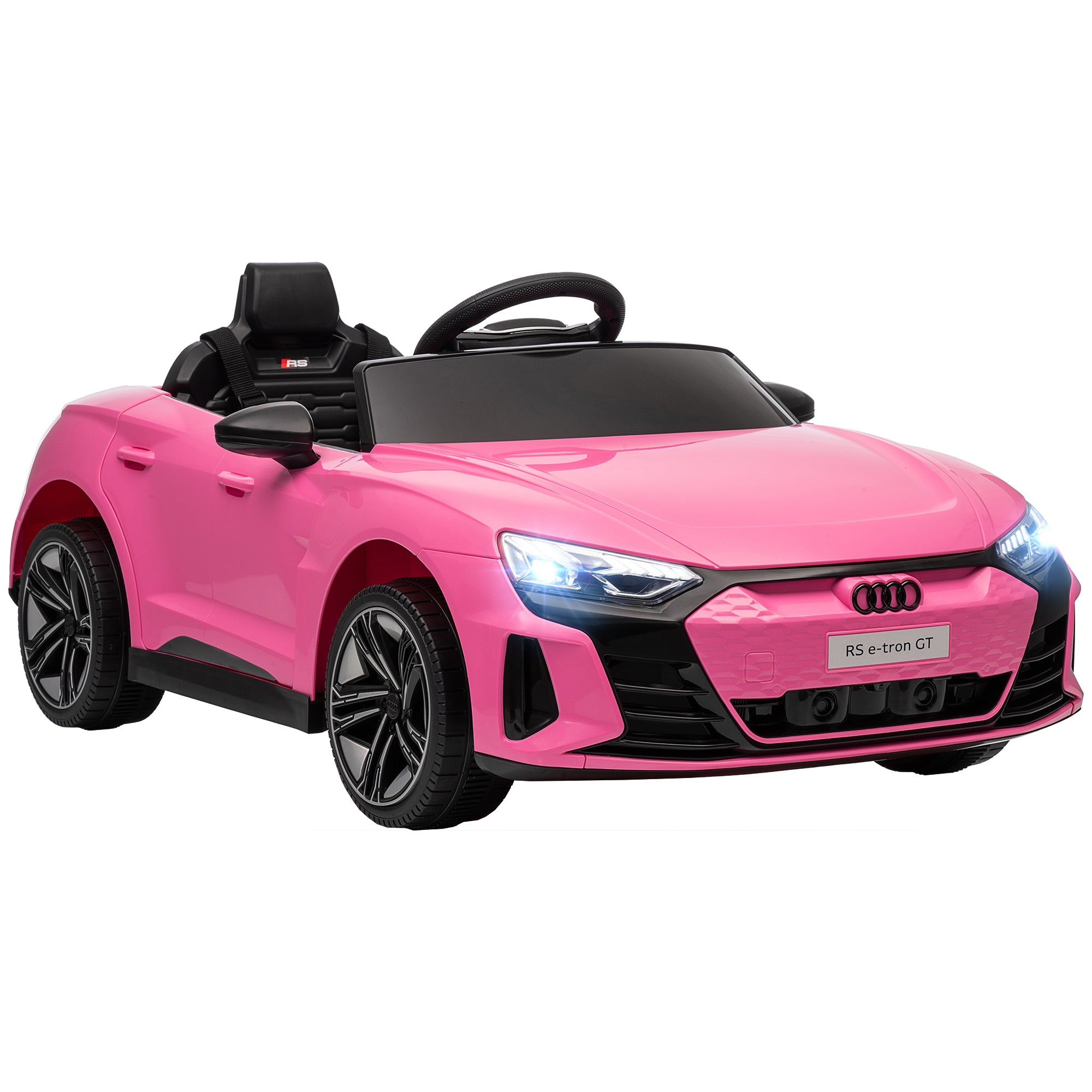 Carro Elétrico AUDI RS E-Tron GT 12V com 2 Motores Controlo Remoto Faróis LED Buzina Música USB 3-5km/h 103x58x41cm Azul