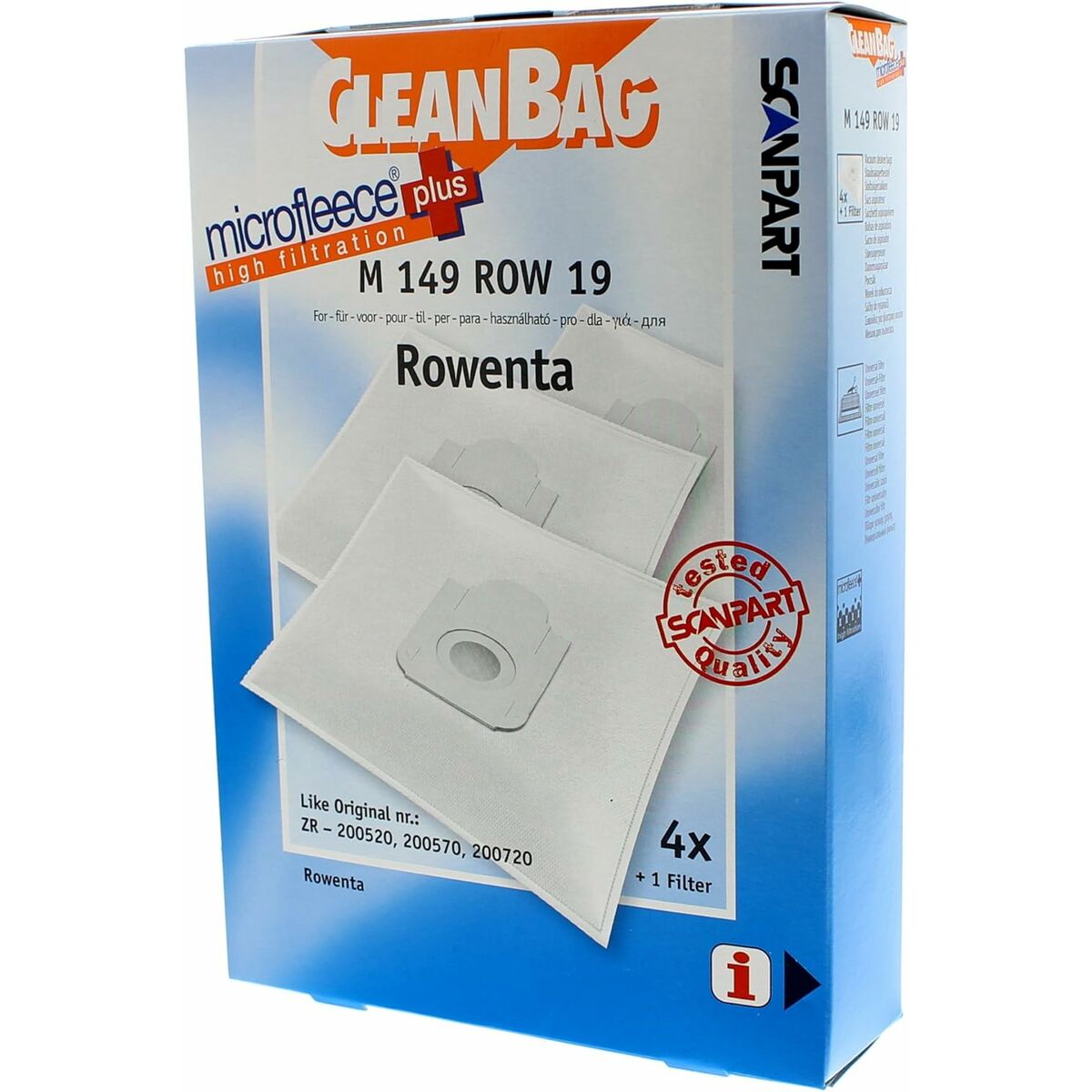 Bolsa Sobresselente para Aspirador Scanpart M 149 ROW 19 ROWENTA