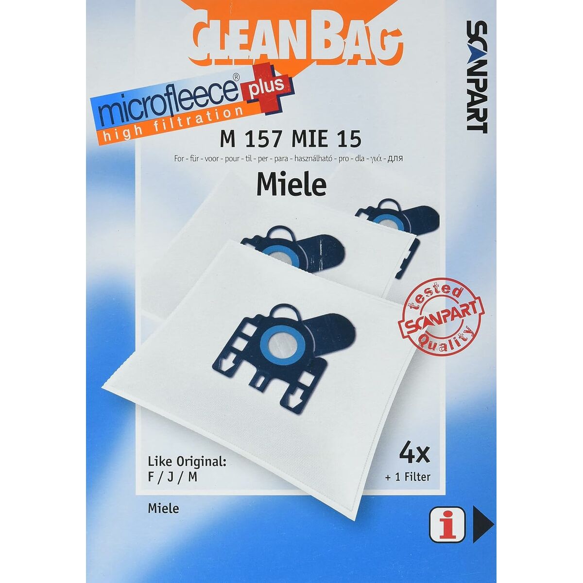 Bolsa Sobresselente para Aspirador Scanpart M 157 MIE 15 MIELE