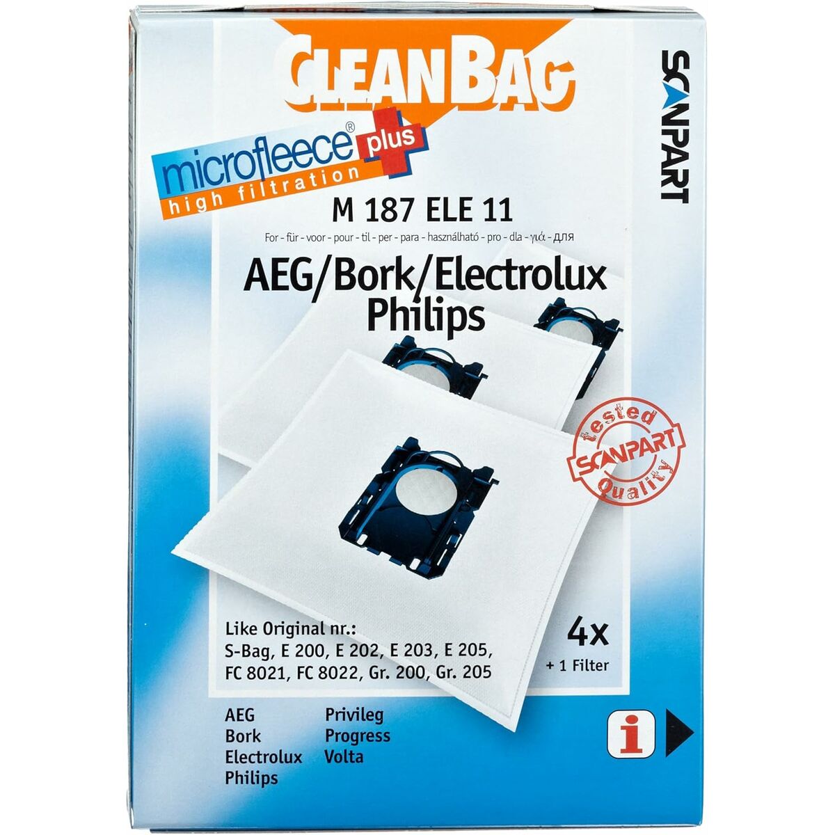 Bolsa Sobresselente para Aspirador Scanpart M 187 ELE11