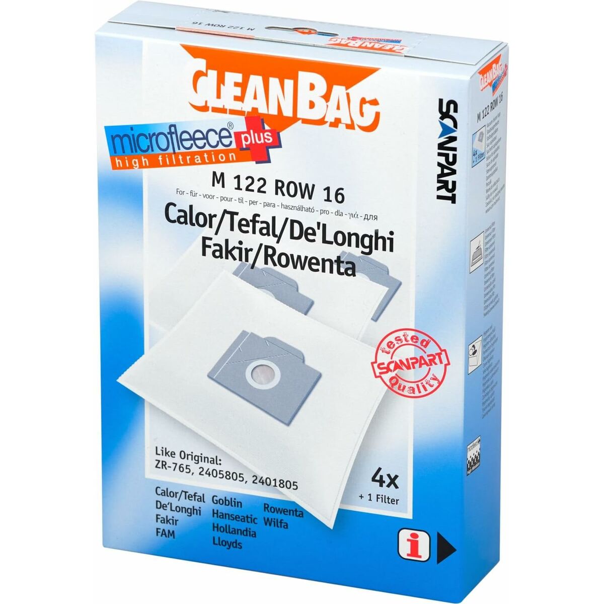 Bolsa Sobresselente para Aspirador Scanpart 122 ROW 16 ROWENTA