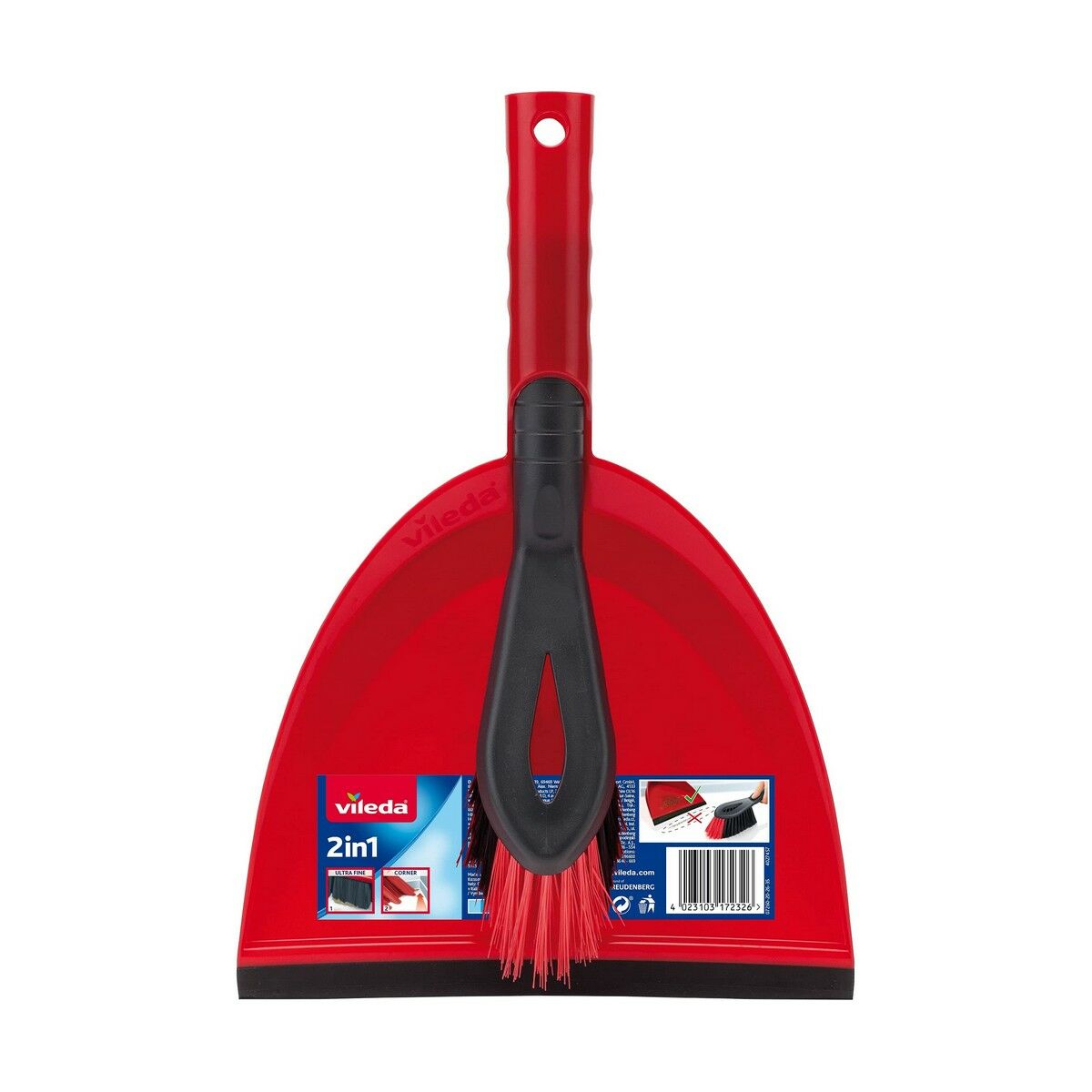 Conjunto de Limpeza Vassoura e Pá Vileda 141743 Preto Vermelho Plástico (1 Peça) (1 Unidade)