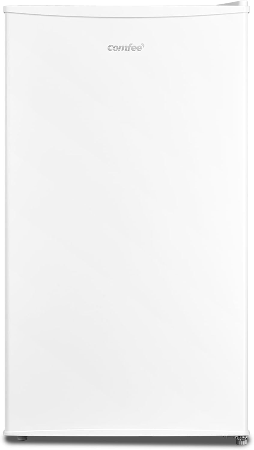 Comfee ' RCD93WH2(E) Frigorífico de uma porta de 93 l, controlo de temperatura, pequeno frigorífico sob mesa, silencioso, GZRD 45 x 47,2 x 86 cm, branco