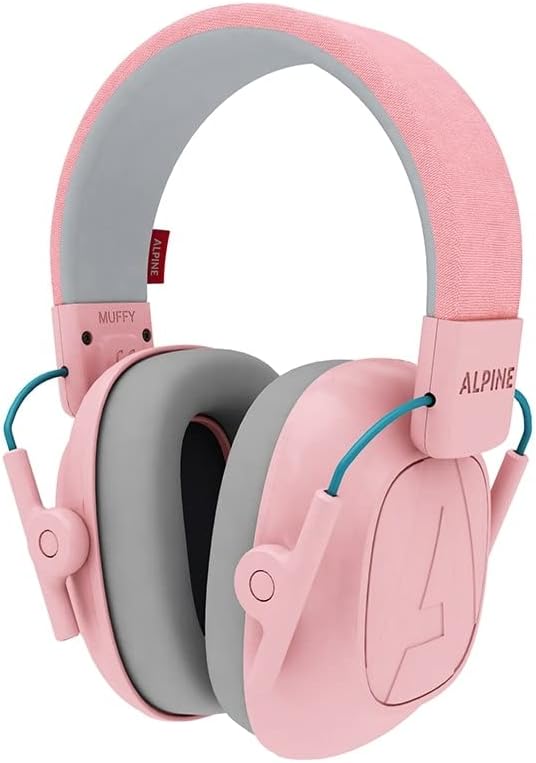 Alpine Muffy Protectores de Oído para Niños de 5 a 16 Años – Cascos Antirruido – Protección Auditiva Cómoda – Banda Ajustable – Rosa