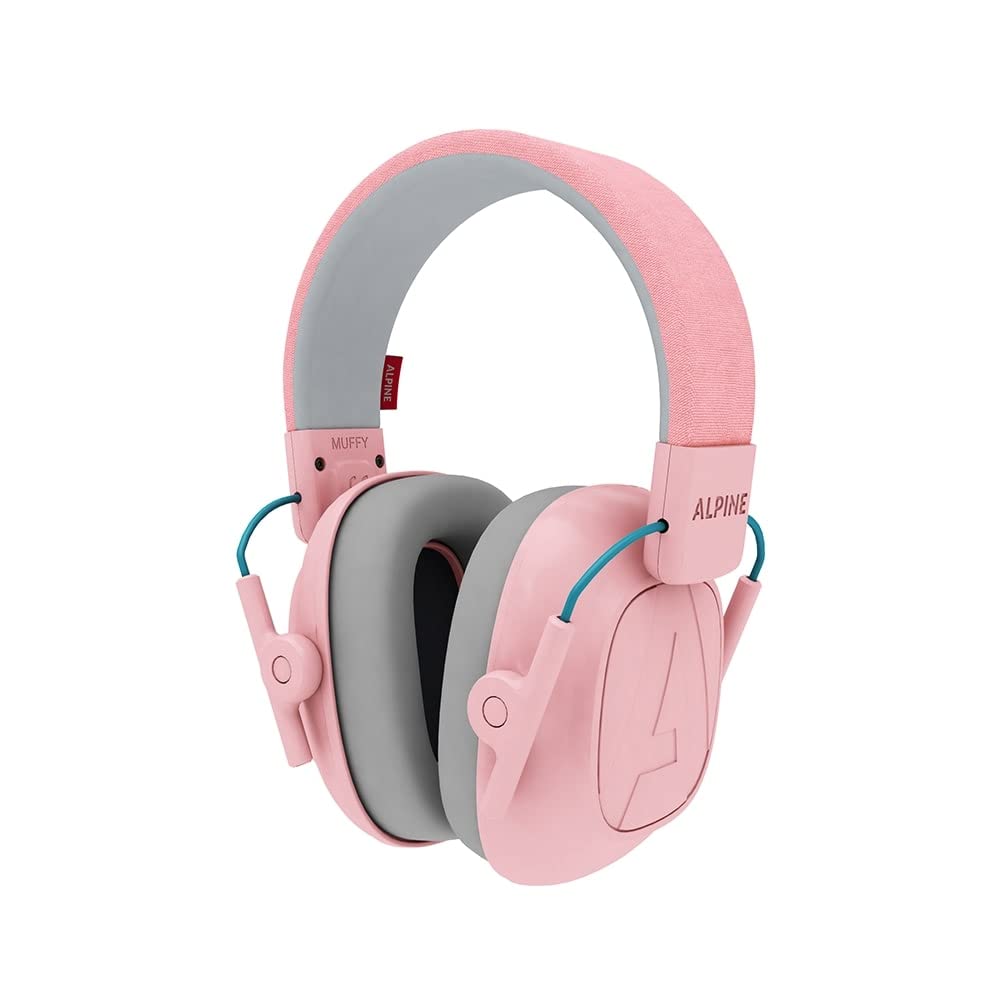 Alpine Muffy Protectores de Oído para Niños de 5 a 16 Años – Cascos Antirruido – Protección Auditiva Cómoda – Banda Ajustable – Rosa