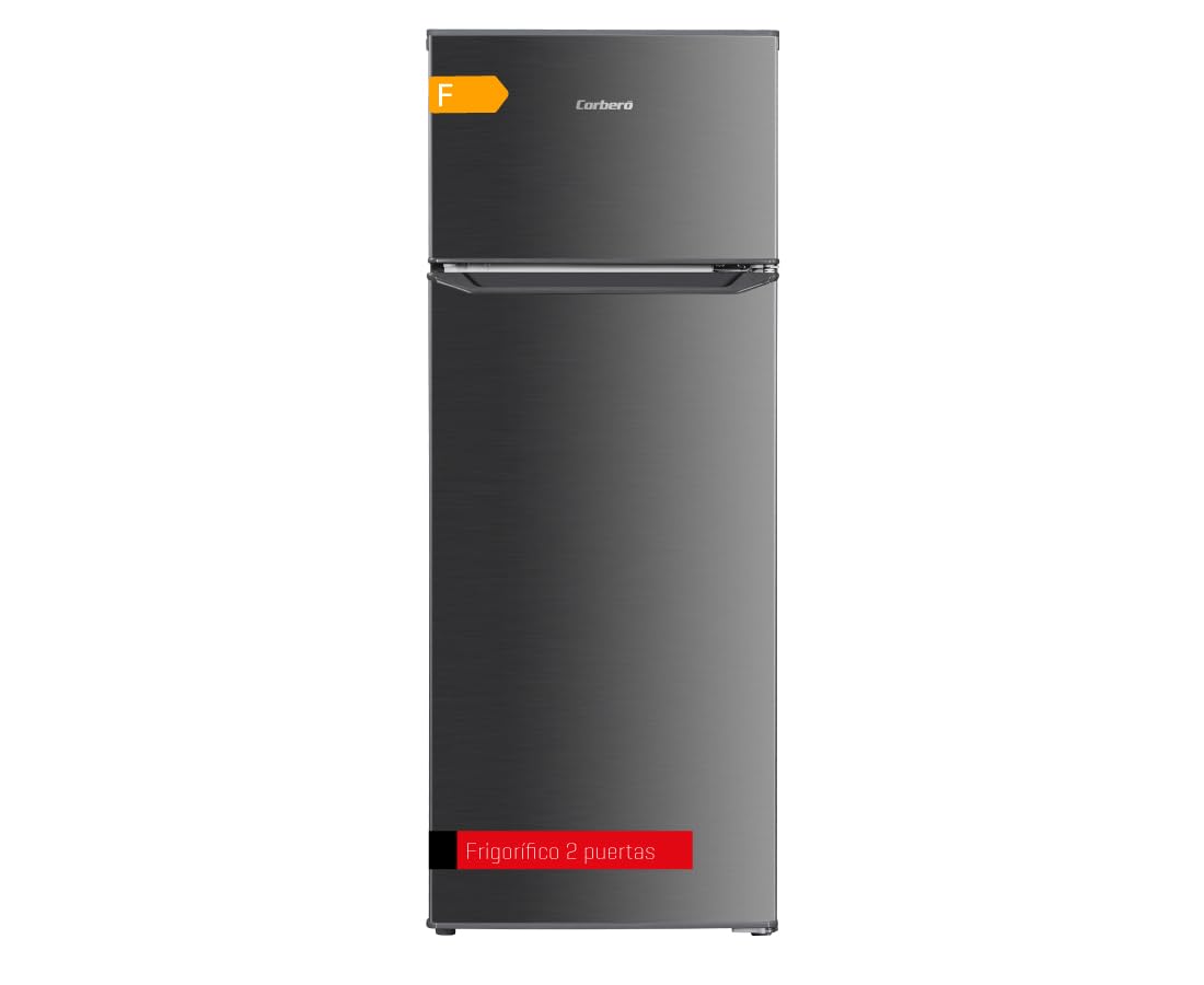 Corbero - Frigorífico 2P CF2PV21324W | Capacidad 212L | Blanco | Luz Interior, Crisper, Balcones Ajustables, Descongelación Manual, Estantes de Cristal, Huevera, Cubiteras | Eficiencia Energética E