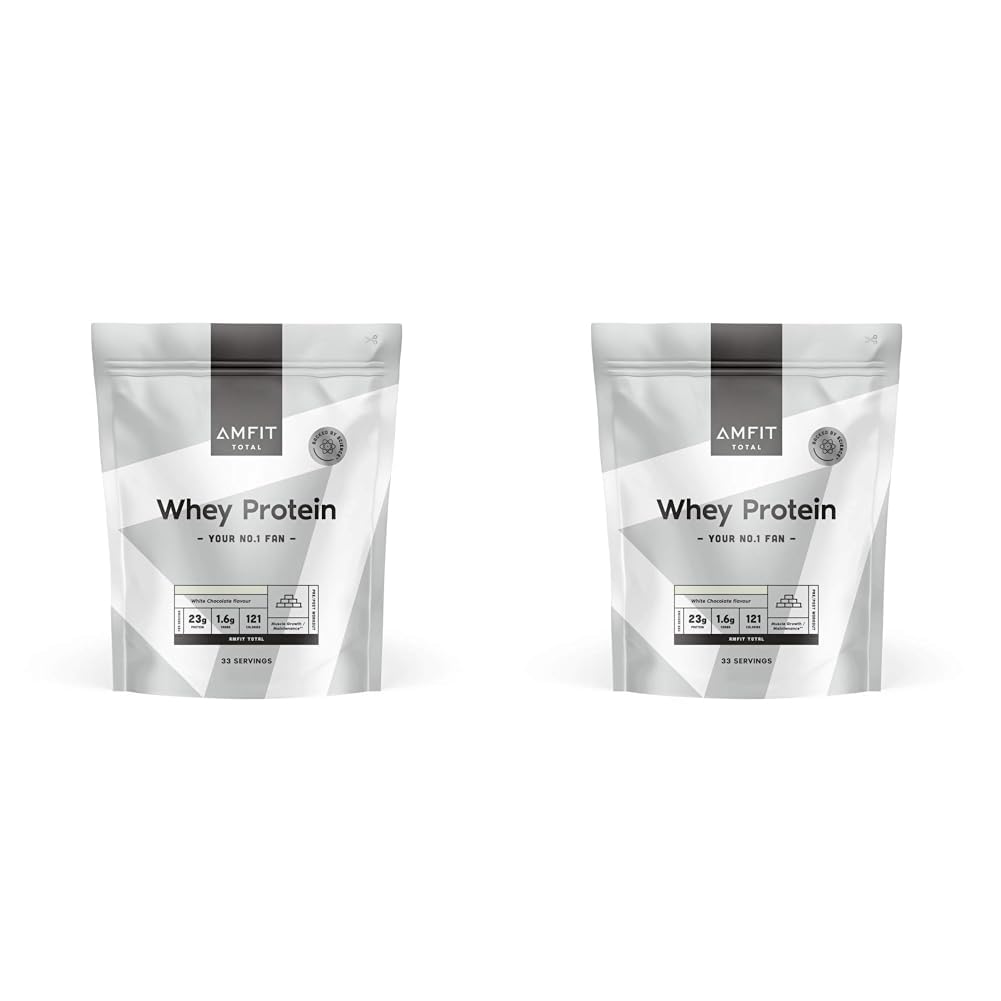 Marca Amazon - Amfit Nutrition Proteína de soro de leite em pó, chocolate, 33 porções, 1 kg (embalagem de 1)