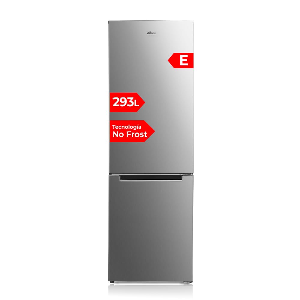 NILSON Frigorífico combinado branco, 2 portas. NC185500ENF, Capacidade de 253 litros, sem rost, Multi Air Flow, baixo nível sonoro, porta reversível, classificação energética E