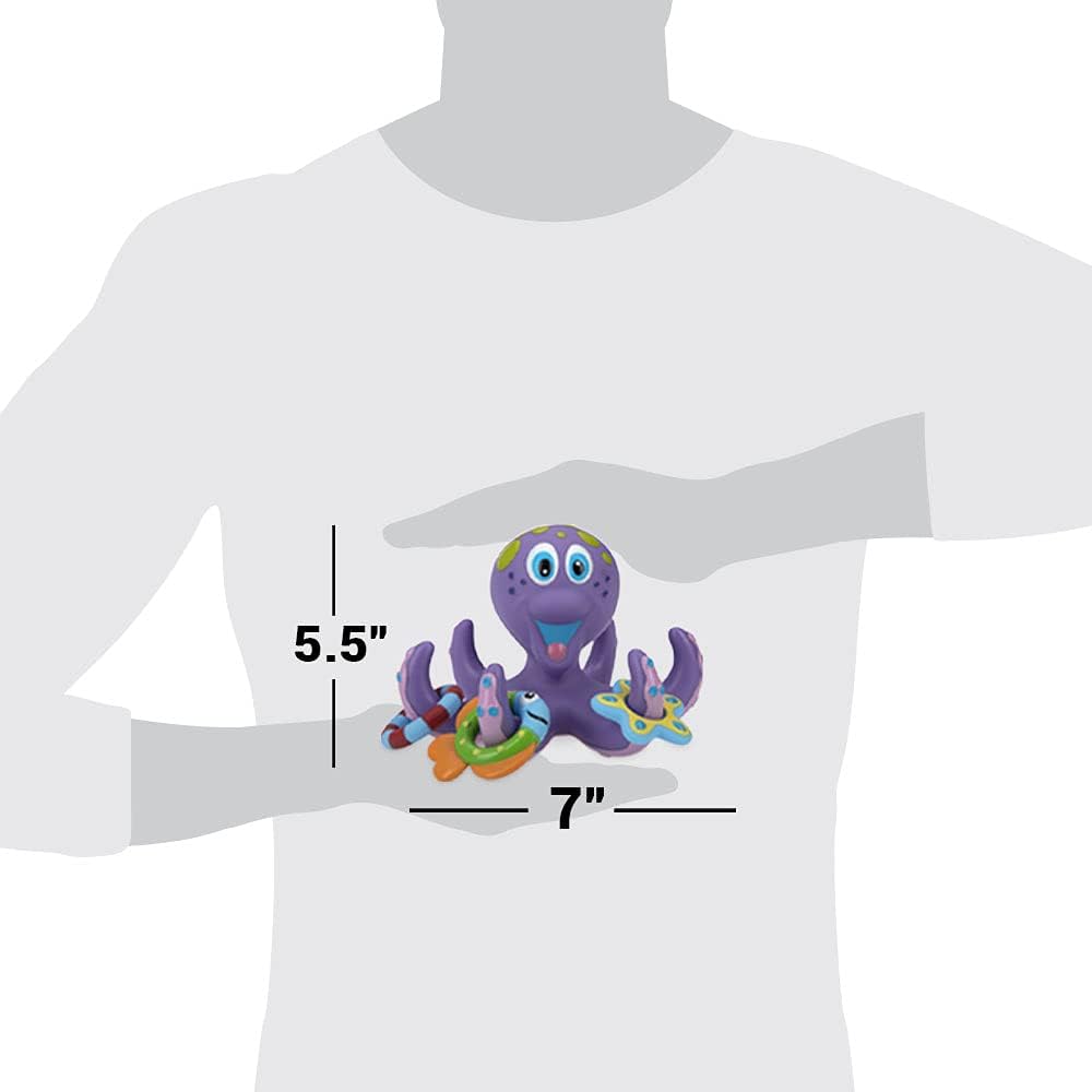 Nuby - Polvo flutuante com 3 anéis para banheira - brinquedos casa de banho bebé interativos e sensoriais - estimula a coordenação mão-olho, a destreza e o jogo criativo - adequado desde 18 meses