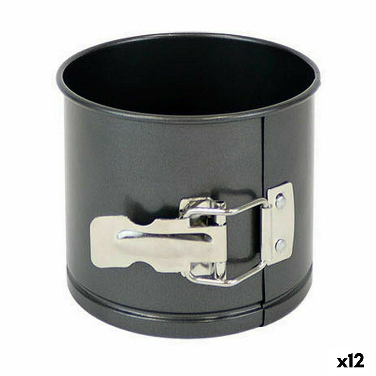Molde Desmontável Quttin Aço com carbono Preto 12 x 10 cm (12 Unidades)