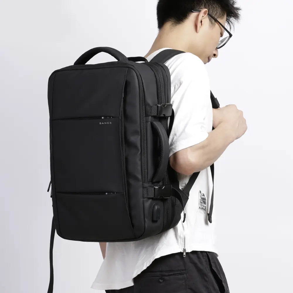 Mochila para homem para estudantes universitários, mochila para computador, grande capacidade, para viagens de negócios, impermeável e expansível