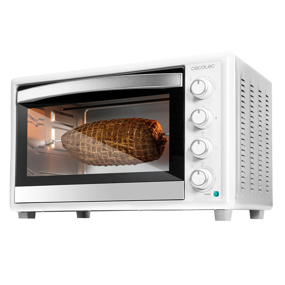 Cecotec Forno de mesa Bake &Toast 1090 Black, 10 L, 1000 W, temporizador 60 min, temperatura ajustável até 230 ºC, assadeira, grelha e uma alça com pinças