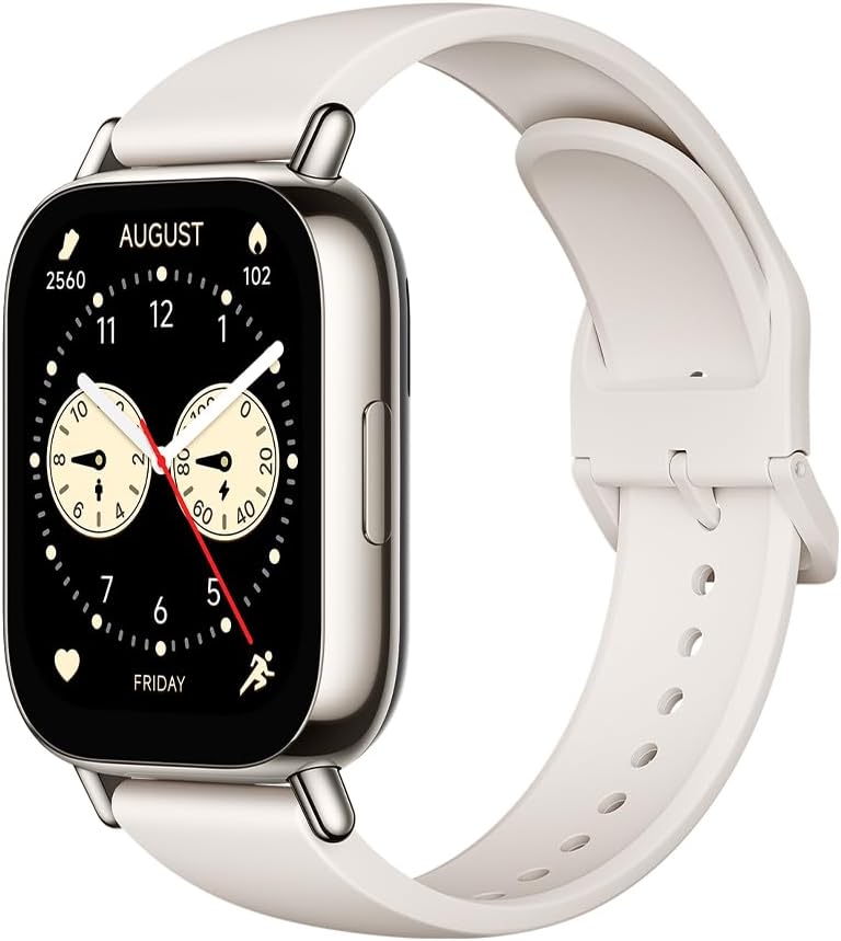 Xiaomi Redmi Watch 5 Lite, chamadas Bluetooth, ecrã AMOLED de 1,96 polegadas, monitor de frequência cardíaca, 150 modos desportivos, até 18 dias de autonomia, dourado