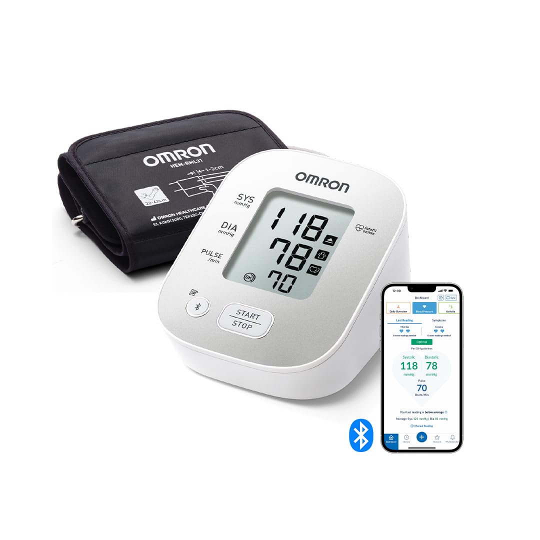 OMRON X2 Basic Tensiómetro de braço digital, medição precisa da pressão arterial e do pulso, validado clinicamente, 1 unidade (embalagem de 1)