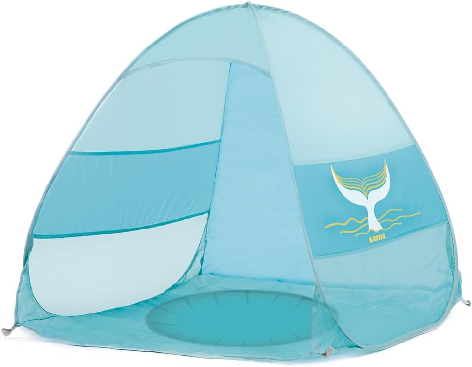Ludi Piscina multifunções para bebé, piscina emergente, loja anti-UV 50 e rede