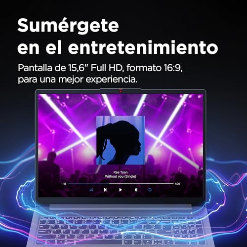 Portátil Lenovo IdeaPad Slim 3 Gen 8, 15,6" FHD AMD Ryzen 5 5625U, 16 GB de RAM, SSD de 512 GB, placa gráfica integrada AMD Radeon, Wi-Fi 6, sem sistema operativo, teclado QWERTY espanhol - Cinzento