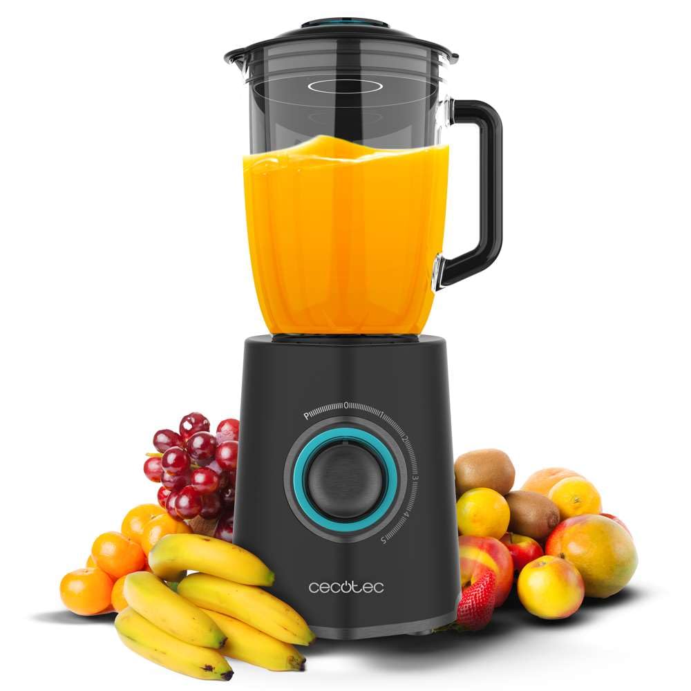 Cecotec Liquidificadora Power Black Titanium 1300 Max B. 1300 W, 2 velocidades, lâmina de 4 folhas de titânio preto e jarro de 1,5 l de capacidade, função de pulso tritura e pulverização, picador de