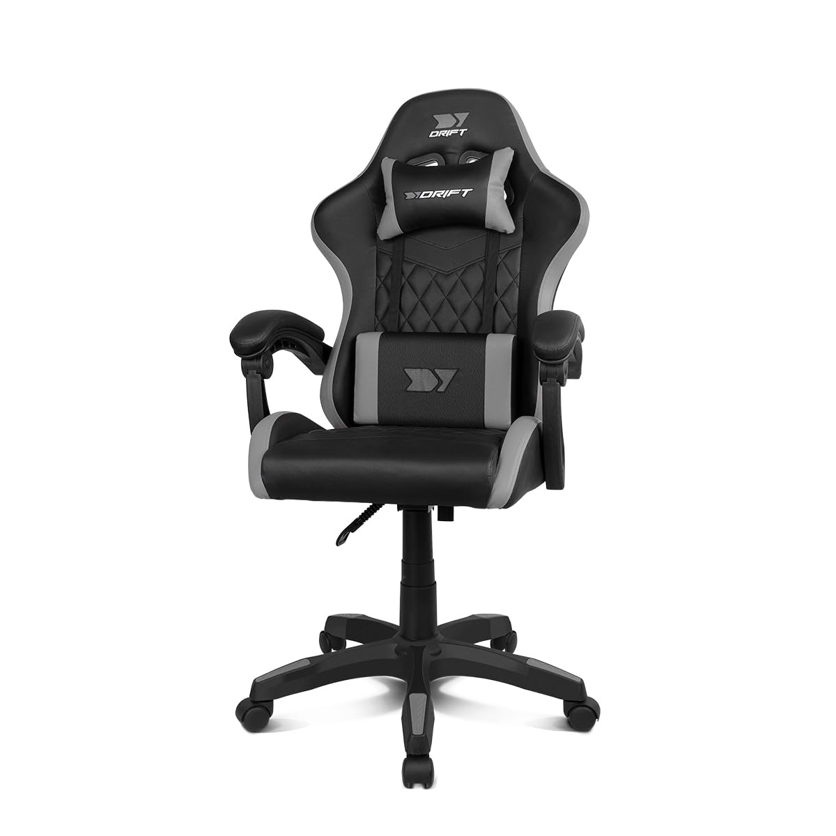 DRIFT GAMING DR35 Cadeira Gaming ergonómica profissional com apoios de braço 2D ajustáveis, suporte lombar e cervical, reclinável a 135°, estofada em couro sintético, rodas silenciosas, base robusta