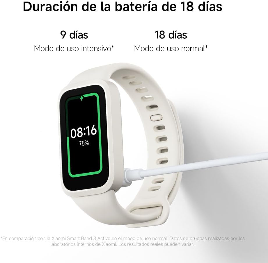 Xiaomi Smart Band 9 Active - Pulsera de Actividad, autonomía de hasta 18 días, Pantalla TFT de 1,47" con tasa de refresco de 60 Hz, 5ATM, App Mi Fitness