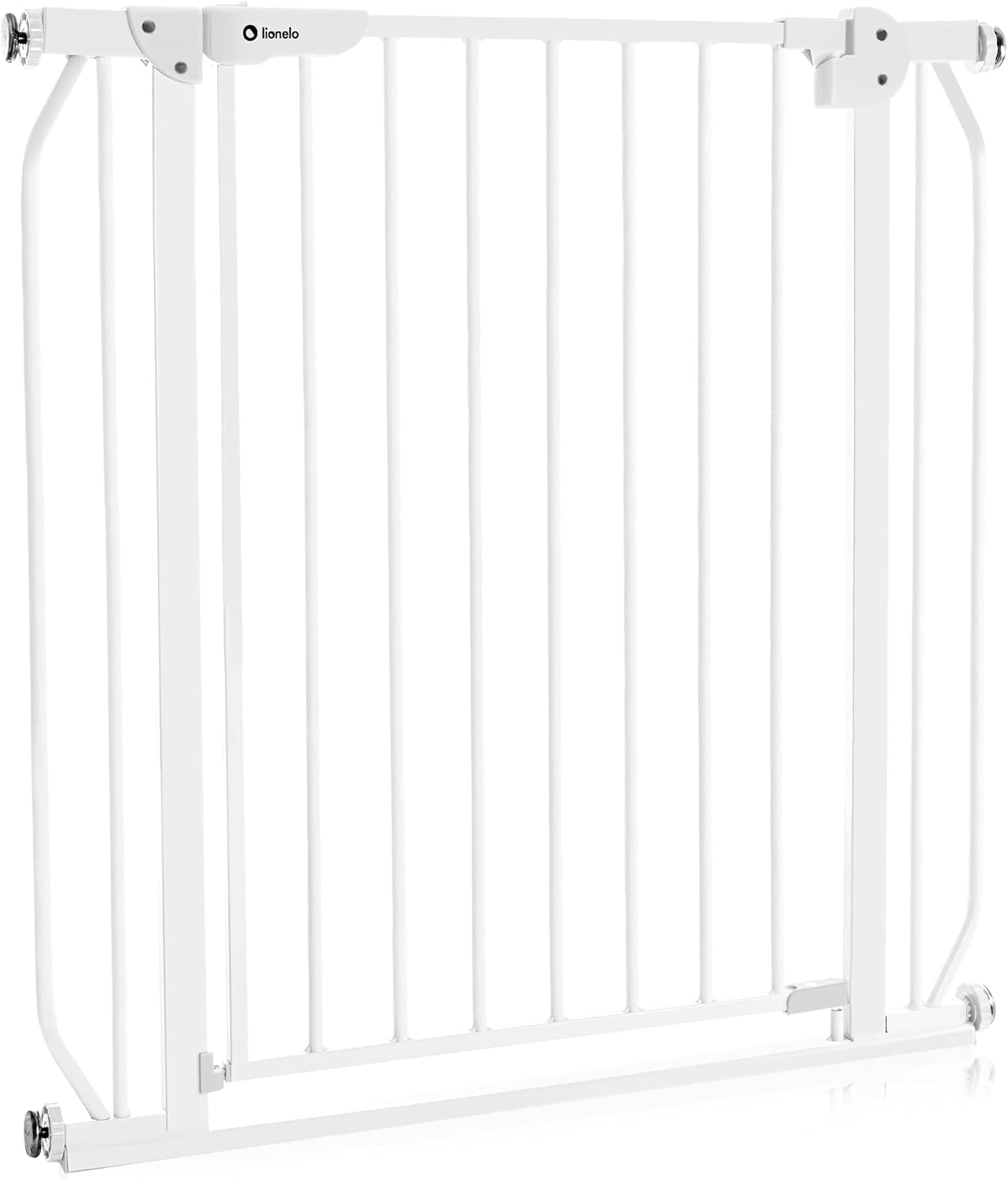 Lionelo Truus Slim Barreira de proteção 75 - 105 x 3 x 76,5 cm proteção dupla função AutoStop fecho automático fecho de fecho montagem simples cinzento