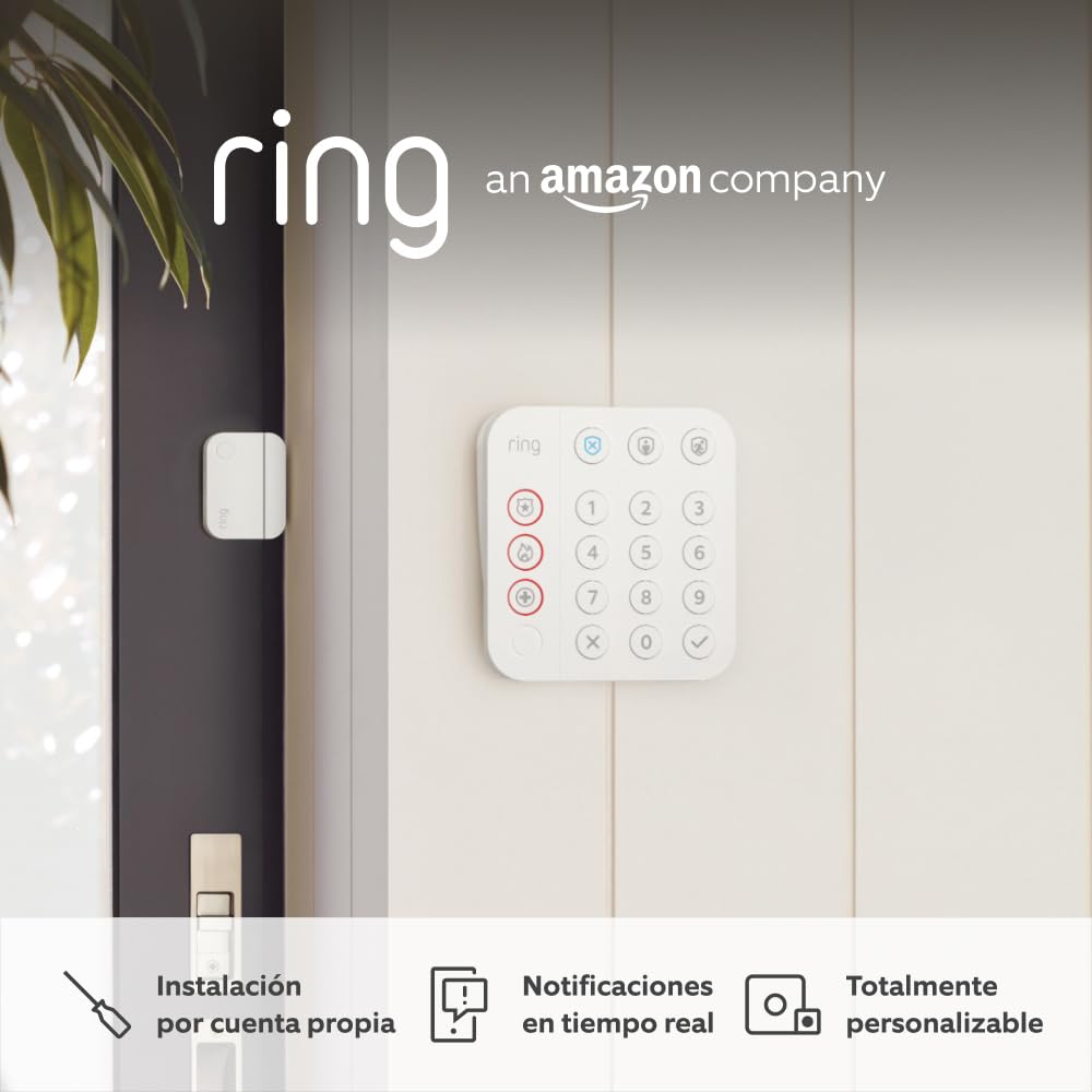 Kit de Ring Alarm - S | Sistema de seguridad para el hogar con alarma y vigilancia asistida opcional - Sin compromisos a largo plazo | Compatible con Alexa | 30 días gratis de Ring Home