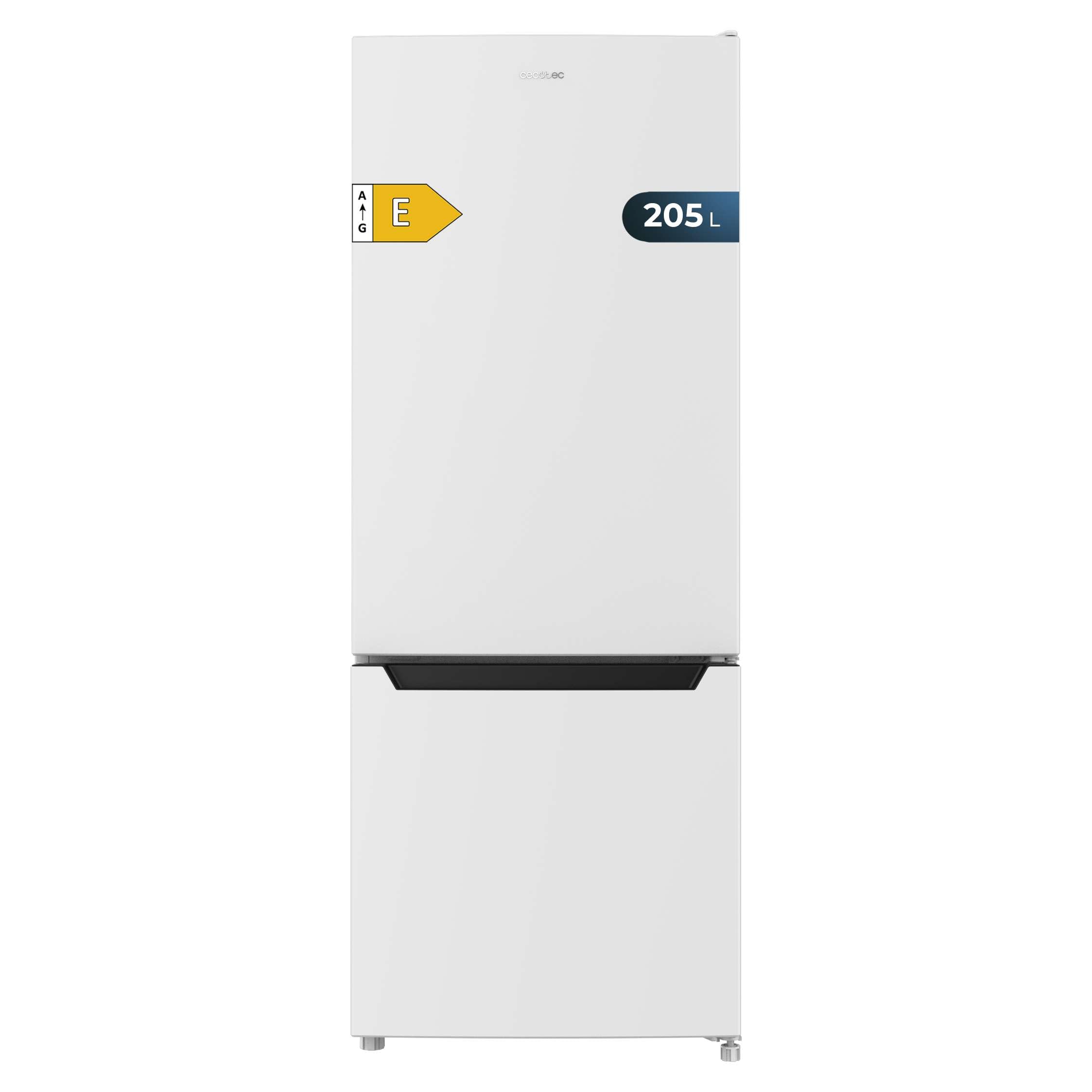 Cecotec Frigorífico Combi 2 Puertas de 262 Litros Bolero CoolMarket Combi 262 White E. 176 cm de Alto y 54 cm de Ancho, Bajo Consumo, LED Interior, Bandejas de Cristal y Control Electrónico