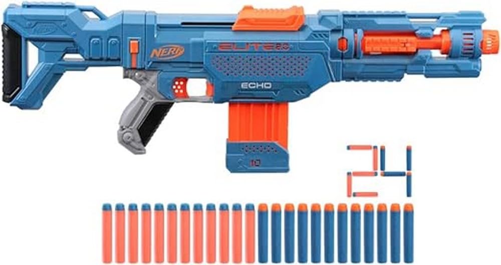 Hasbro Nerf 2.0 Commander RC-6, lançador de dardos de brinquedo, 12 peças, jogos ao ar livre para meninos e meninas de 8 anos ou mais, tambor giratório