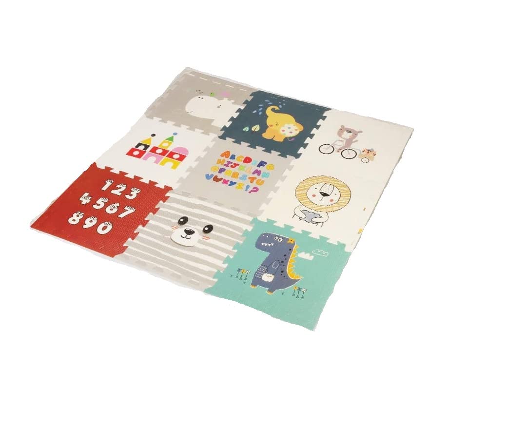 Star Ibaby Tapete puzzle bebé 36 peças - 195 x 195 cm - Espuma XPE ecológica - não tóxica - modelo de letras/números.