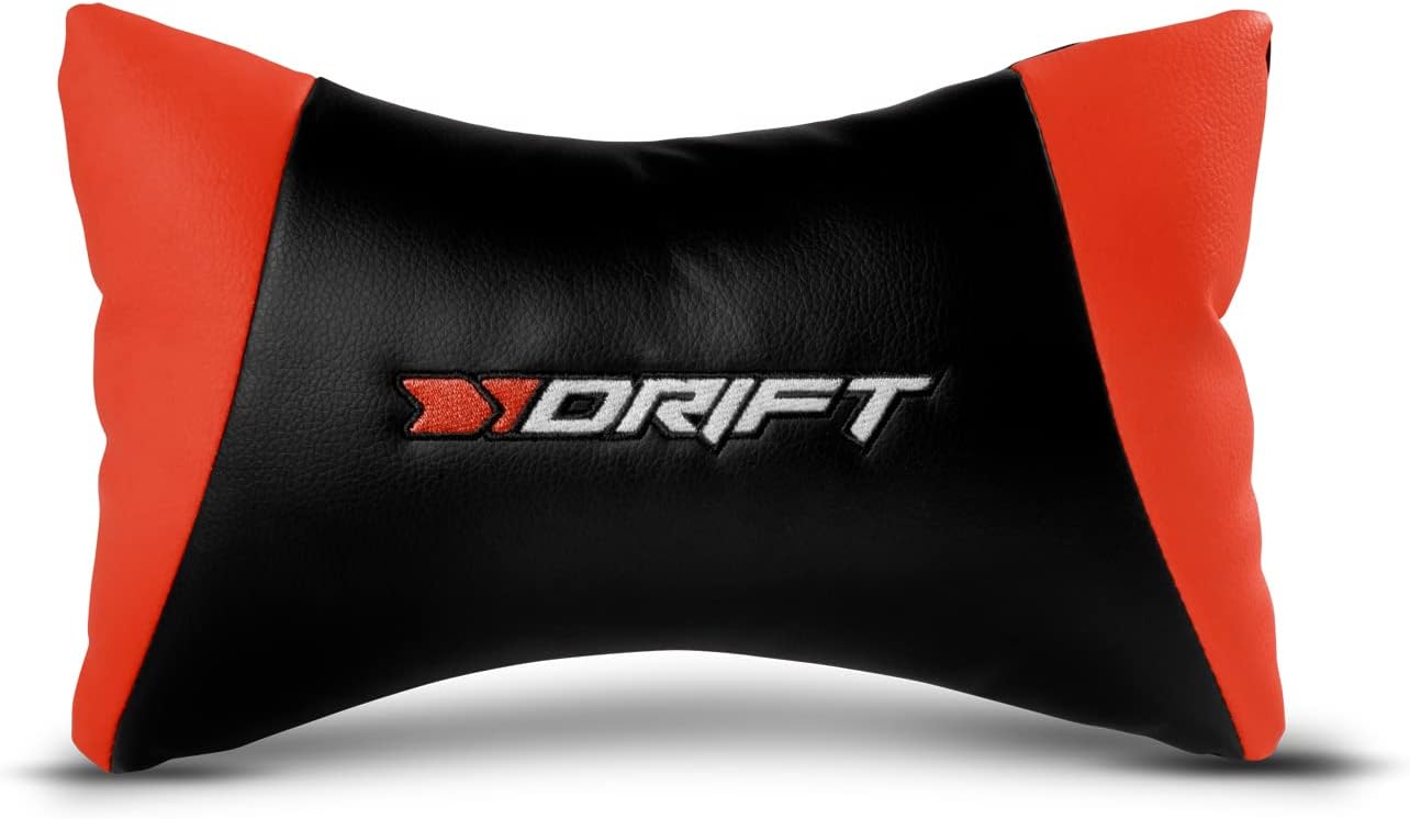 DRIFT GAMING DR175 - Cadeira Gaming profissional, couro sintético, apoio de braços ajustáveis 2D, pistão classe 4, giratória, mecanismo de borboleta, almofada lombar e cervical, cor preto/branco