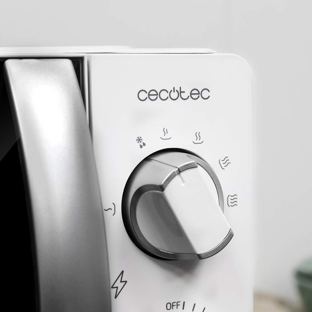 Cecotec Microondas ProClean 2010. 700 W de potência, capacidade de 20 l, tecnologia 3DWave, modo de descongelação, 6 níveis de potência, temporizador 30 mins, design compacto