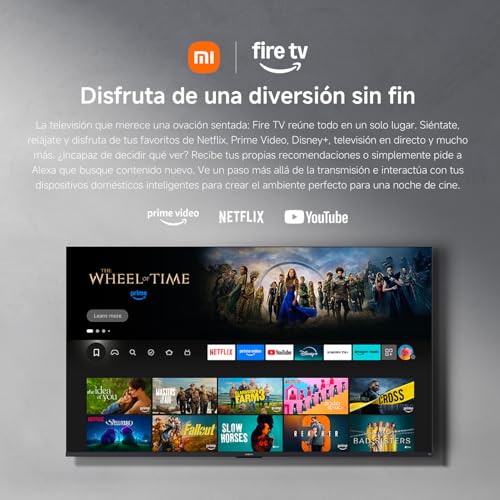 XIAOMI TV F 65, 65 polegadas (165 cm), 4K UHD, Smart TV, Fire TV, Alexa voice control, HDR10, MEMC, modo Game Boost 120 Hz, 2 GB + 32 GB, compatível com Apple AirPlay, 2025