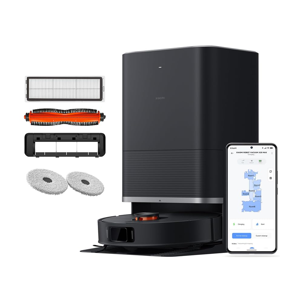 Xiaomi Robot Vacuum S20 - Robot aspirador e limpa-chão com sistema inteligente de navegação a laser (LDS), sucção de 5000 Pa, caminhos de limpeza em ziguezague, branco (versão ES)