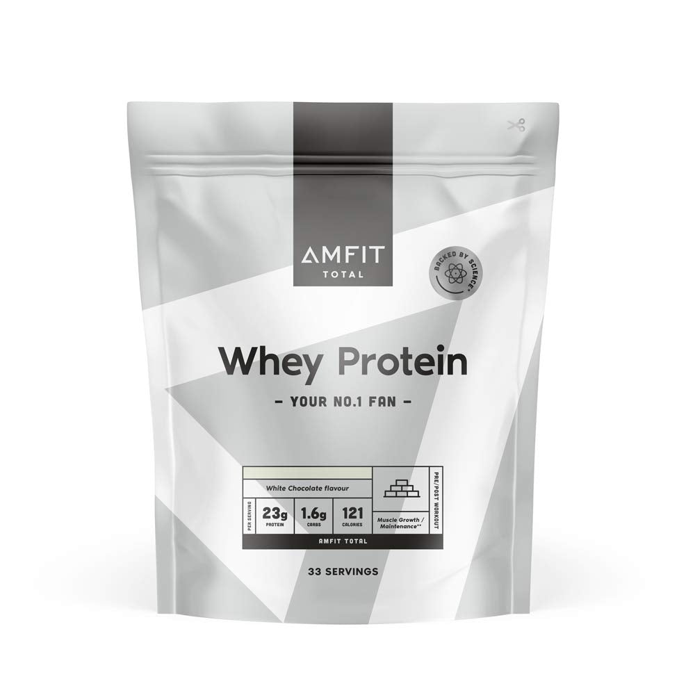 Marca Amazon - Amfit Nutrition Proteína de soro de leite em pó, chocolate, 33 porções, 1 kg (embalagem de 1)