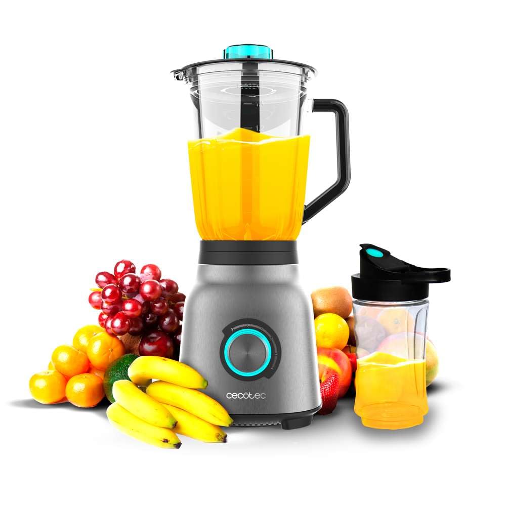 Cecotec Liquidificadora Power Black Titanium 1300 Max B. 1300 W, 2 velocidades, lâmina de 4 folhas de titânio preto e jarro de 1,5 l de capacidade, função de pulso tritura e pulverização, picador de