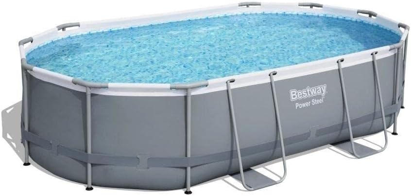 Bestway Piscina elevada de aço elétrico 56448-3 de 488 x 305 x 107 cm