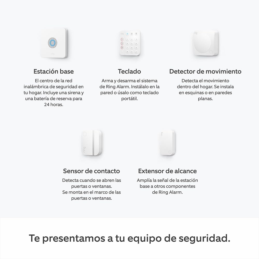 Kit de Ring Alarm - S | Sistema de seguridad para el hogar con alarma y vigilancia asistida opcional - Sin compromisos a largo plazo | Compatible con Alexa | 30 días gratis de Ring Home