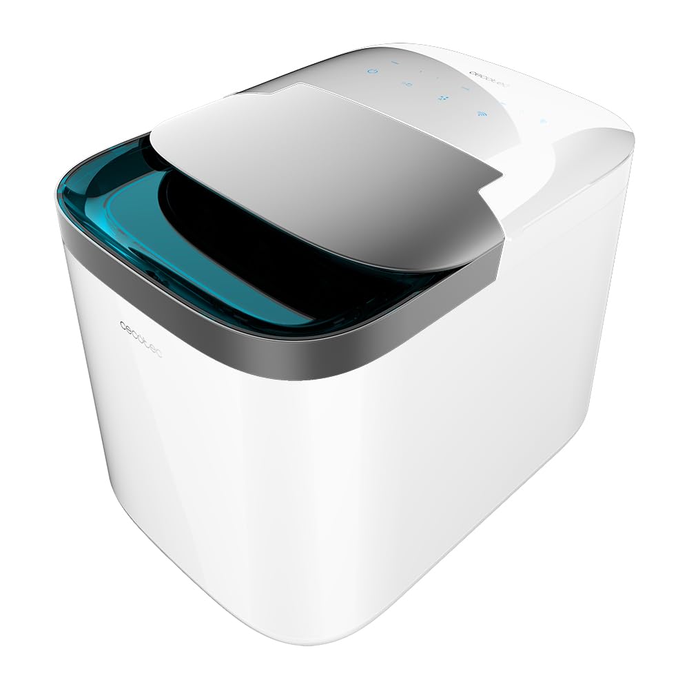 Cecotec Máquina de fazer gelo com janela, Ice Maker, Chillin' Ice 1200 Go 120 W, capacidade de produção diária de 12 kg, gelo em 6-8 minutos, 2 tamanhos de cubos, controlo simples
