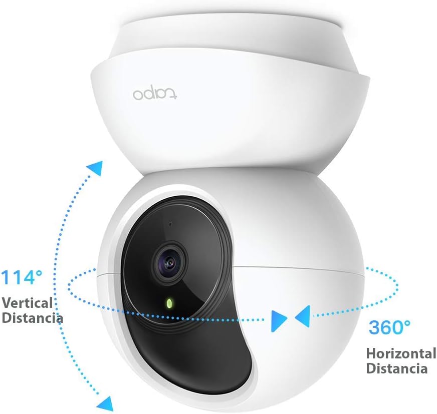 Tapo C200P2 - Câmara IP Wi-Fi 360° câmara de vigilância FHD 1080p, visão noturna, notificações em tempo real, suporta cartão SD, deteção de movimento, controlo remoto, compatível com Alexa