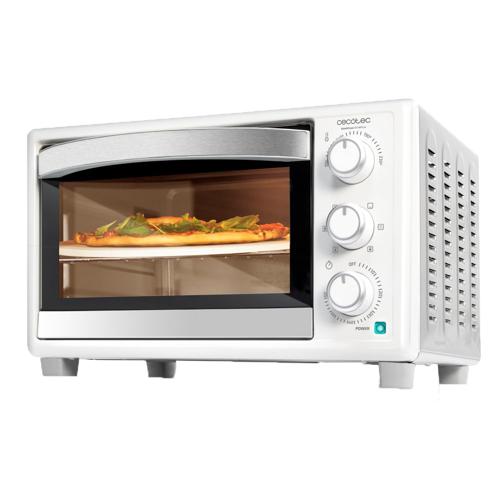 Cecotec Forno de mesa Bake &Toast 1090 Black, 10 L, 1000 W, temporizador 60 min, temperatura ajustável até 230 ºC, assadeira, grelha e uma alça com pinças