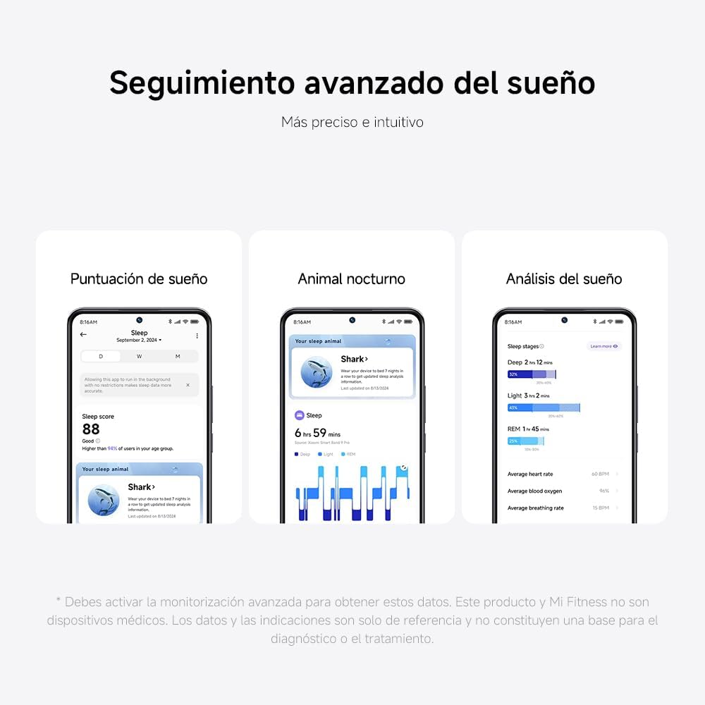 XIAOMI Smart Band 9 Pro Pulseira de atividade, até 21 dias, ecrã AMOLED de 1,74", monitorização do sono, modos desportivos de 150, 5ATM, GPS e bússola, App Mi Fitness, preto